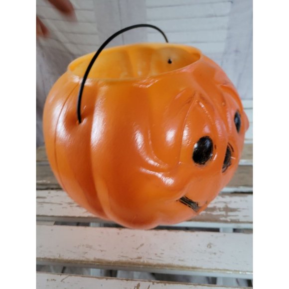 Vintage general foam pumpkin bucket blow mold basket home decor - Picture 4 of 6